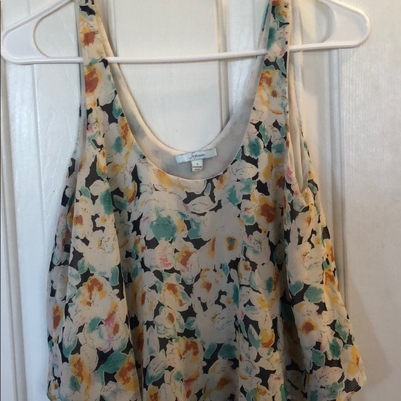 Floral, Layered Thin Sheer Tank Top with Lining. - Picture 1 of 4